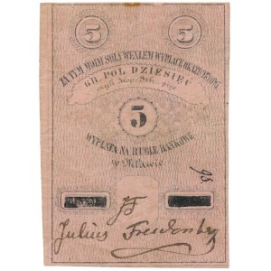 Mława, Julius Freudenberg, 5 kopiejek = 10 groszy (XIX w.)
