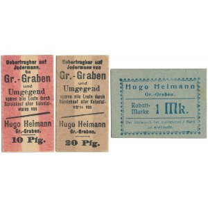 Gross Graben (Grabowno Wielkie), H. Heimann 10-20 pfg i 1 mk (3szt)