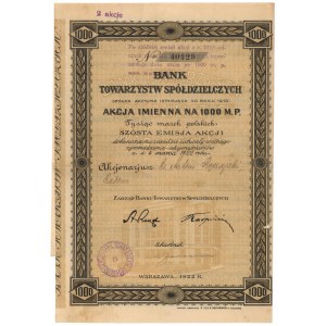 Bank Towarzystw Spółdzielczych, Em.6, 1.000 mkp 1922