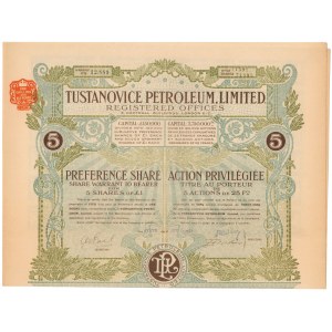 Tustanowice,Tustanovice Petroleum Ltd., 125 francs 06.10.1908