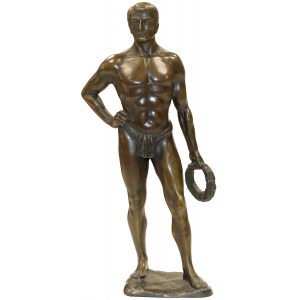 Duża figurka - Atleta - z brązu (H. Henjes) - efektowna