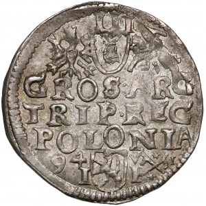 Zygmunt III Waza, Trojak Poznań 1594 - inicjały V-I i SIGI - rzadki