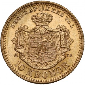 Sweden, Oscar II, 10 Kronor 1876