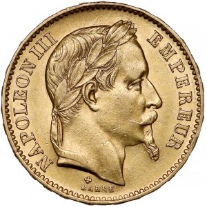 France, Napoleon III, 20 Francs 1866-BB, Strasbourg