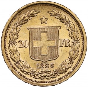 Switzerland, 20 Francs 1886