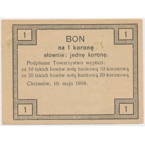 Chrzanów, Tow. Zaliczkowe, 1 korona 1919