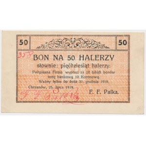 Chrzanów, Fabryka Wyrobów Masarskich F.F. Palka, 50 halerzy 1919