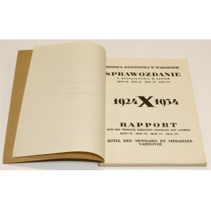 Sprawozdanie z działalności Mennicy za lata 1930-1934, Warszawa