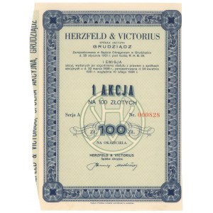 HERZFELD & VICTORIUS Sp. Akc. Grudziądz, Em.1, 100 zł