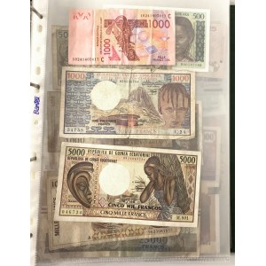 Duży zestaw banknotów świata - Europa, Azja, Afryka, Ameryka, ...