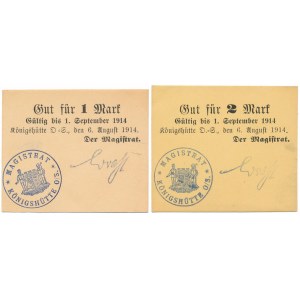 Konigshutte (Królewska Huta), 1 i 2 mk 1914 (2szt)