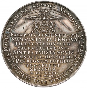 Władysław IV Waza, Medal zaślubinowy z Ludwiką Marią 1646 r. - ex. Potocki