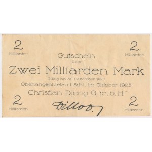 Oberlangenbielau (Bielawa), Christian Dierig GmbH, 2 mld mk 1923