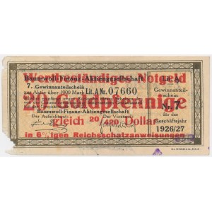 Oberlangenbielau (Bielawa), Christian Dierig GmbH, 20 Goldpfennige 1923