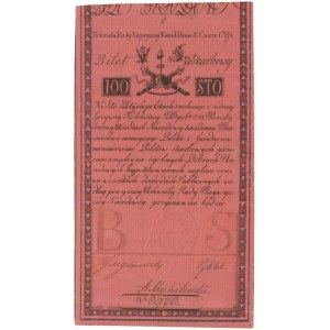 100 złotych 1794 - C - ex. Miłczak ilustrowane w katalogu - najrzadsza seria - piękny stan