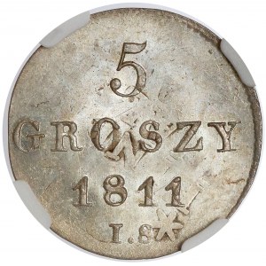 Księstwo Warszawskie, 5 groszy 1811 IS - PIĘKNE