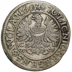 Śląsk, Chrystian wołowski, 3 krajcary 1670 CB, Brzeg