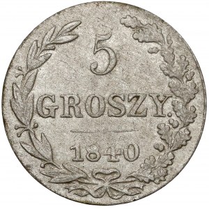 5 groszy 1840 - kropka po GROSZY - rzadkie