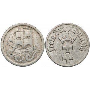 Gdańsk, 1/2 guldena 1923 i 1932 (2 szt)