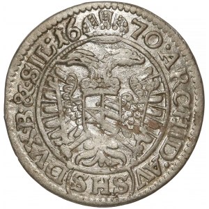 Śląsk, Leopold I, 3 krajcary 1670 SHS, Wrocław