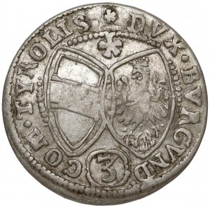 Austria, Tyrol, Ferdynand Karol, 3 krajcary 1642, Hall