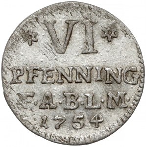 Niemcy, Anhalt-Bernburg, Wiktor II Fryderyk, 6 fenigów 1754