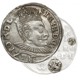 Zygmunt III Waza, Trojak Wilno 1597 - Koste - RZADKOŚĆ