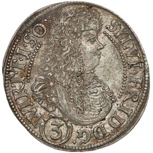 Śląsk, Sylwiusz Fryderyk, 3 krajcary Oleśnica 1676 SP