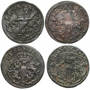 August III Sas, Grosze 1754-1758 (4 szt)