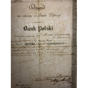 Dowód Depozytowy Banku Polskiego 1844 r.
