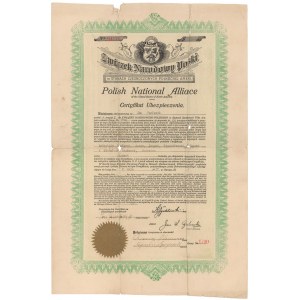 Związek Narodowy Polski w USA, Certyfikat Ubezpieczenia na 500 dolarów 1917