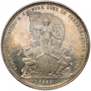 Switzerland, 5 Francs 1881 Shooting Festival Fribourg