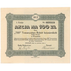 TRI Tow. Robót Inżynierskich, Em.1, 100 zł 1925