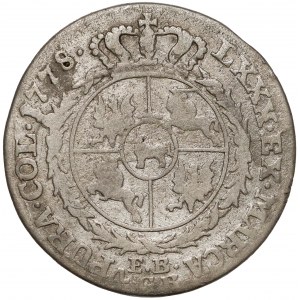 Poniatowski, Złotówka 1778 E.B. - bardzo rzadka