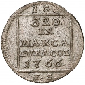 Poniatowski, Grosz srebrny 1766 F.S. - BEZ NAPISU - rzadki