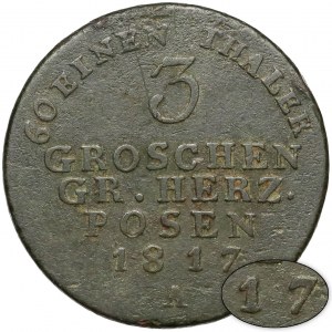 Wielkie Księstwo Poznańskie, 3 grosze 1817-A, Berlin