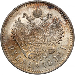 Rosja, Aleksander III, Rubel 1892 AГ - PIĘKNY