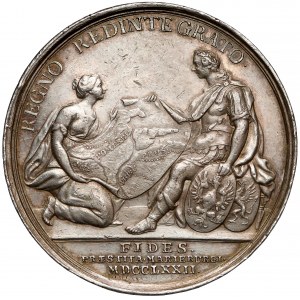 Prusy, Fryderyk II, Medal Pierwszy rozbiór Polski 1772 r. (53mm)