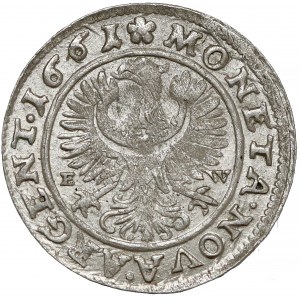 Śląsk, Chrystian wołowski, 3 krajcary 1661 EW, Brzeg