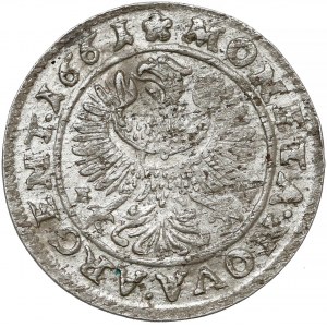 Śląsk, Ludwik IV Legnicki, 3 krajcary 1661 EW, Brzeg - GOLD