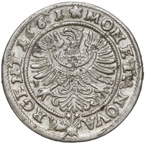 Śląsk, Ludwik IV Legnicki, 3 krajcary 1661 EW, Brzeg - serce