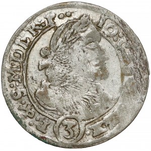 Jan II Kazimierz, 3 krajcary Opole 1661 TT - rzadkie