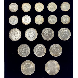 Niderlandy, Juliana, 1-10 guldenów 1955-1973 (19szt)