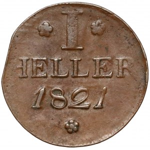 Niemcy, Frankfurt, 1 heller 1821 F GB