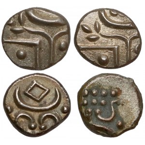 India, Silver fanams (4pcs)