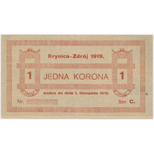 Krynica Zdrój, 1 korona 1919 - blankiet