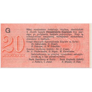 Łódź, Urząd Starszych Zg. Kupców, 20 kop. (1914) - wystawca drukiem - G