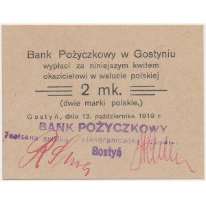 Gostyń, Bank Pożyczkowy, 2 marki 1919