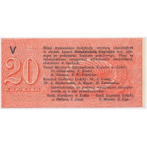 Łódź, Urząd Starszych Zg. Kupców, 20 kop. (1914) - wystawca drukiem - V