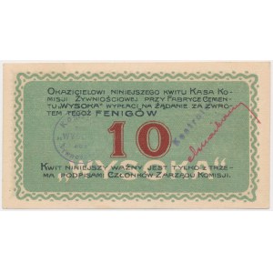 Wysoka, Komisja Żywnościowa, 10 fenigów 1917